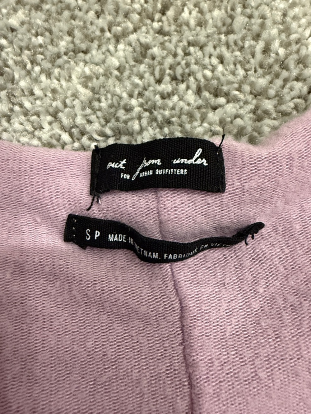 Urban Outfitters: Lilac Ruched V-Neck Long Sleeve Knit Top - Picture 2 of 3